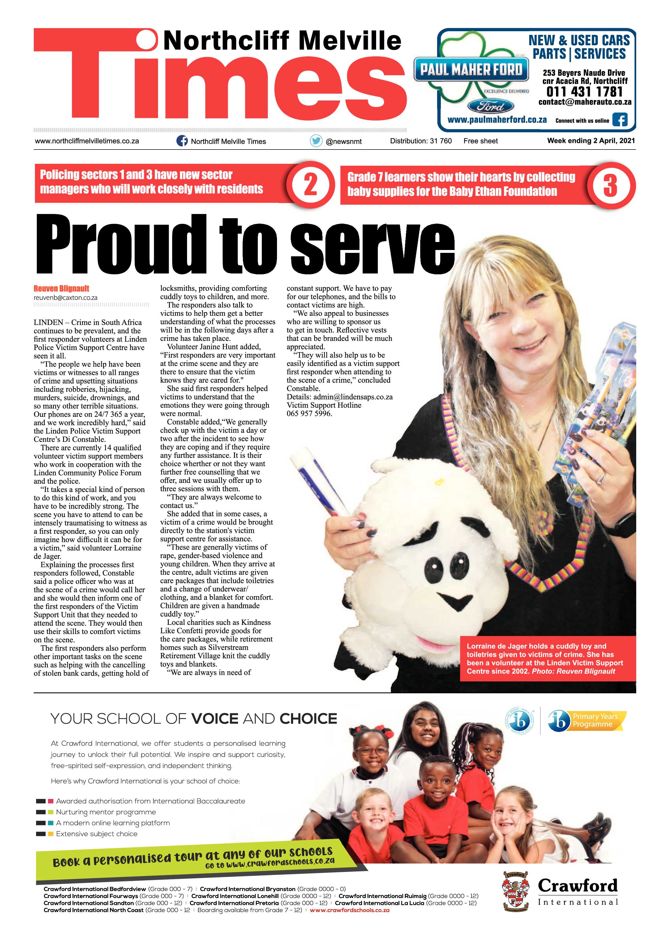 Northcliff Melville Times  2 April 2021 page 1