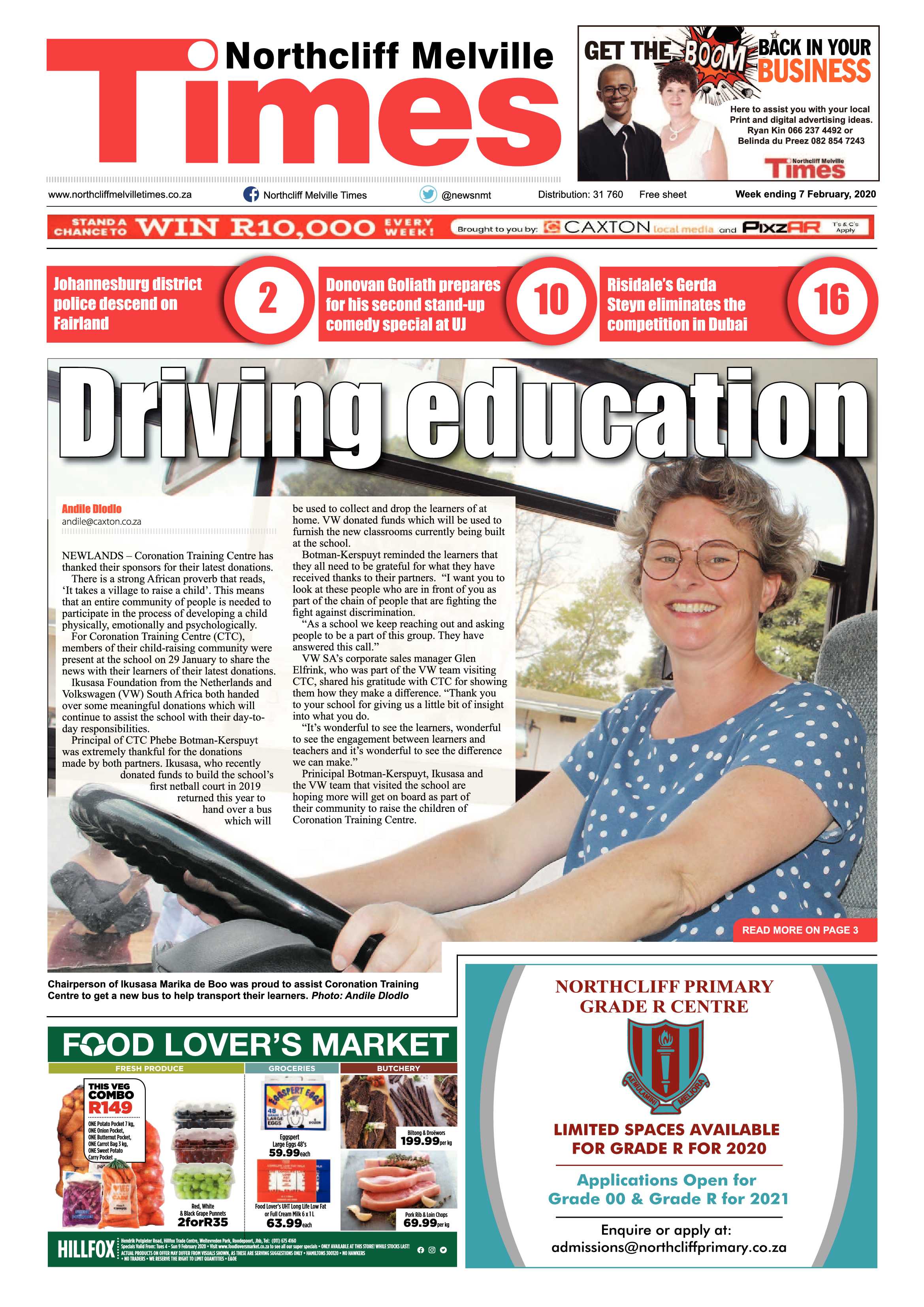 Northcliff Melville Times  7 February 2020 page 1
