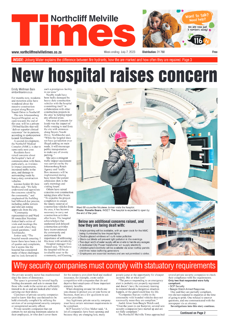 Northcliff Melville Times 07 July 2023 page 1