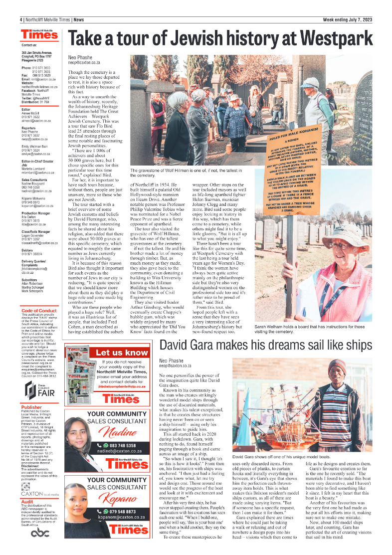 Northcliff Melville Times 07 July 2023 page 4