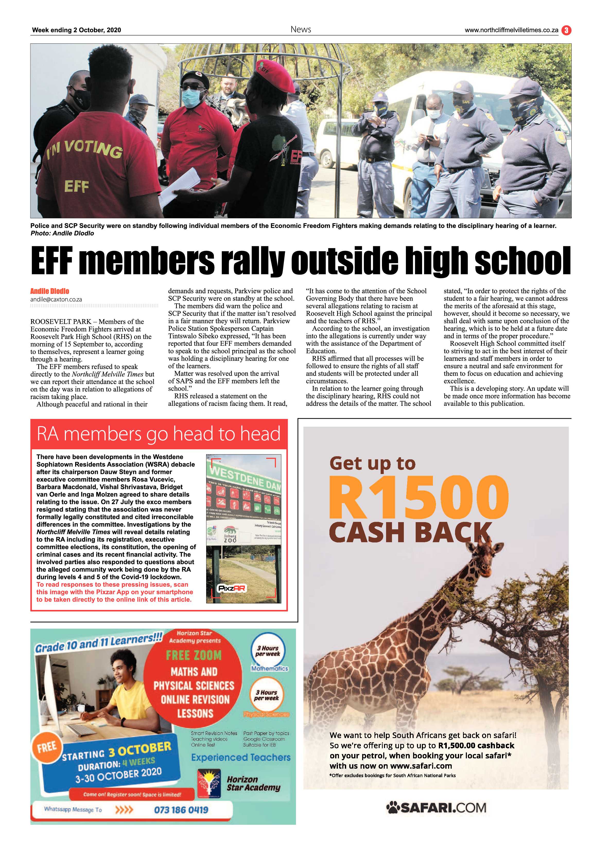 Northcliff Melville Times 02 October 2020 page 3