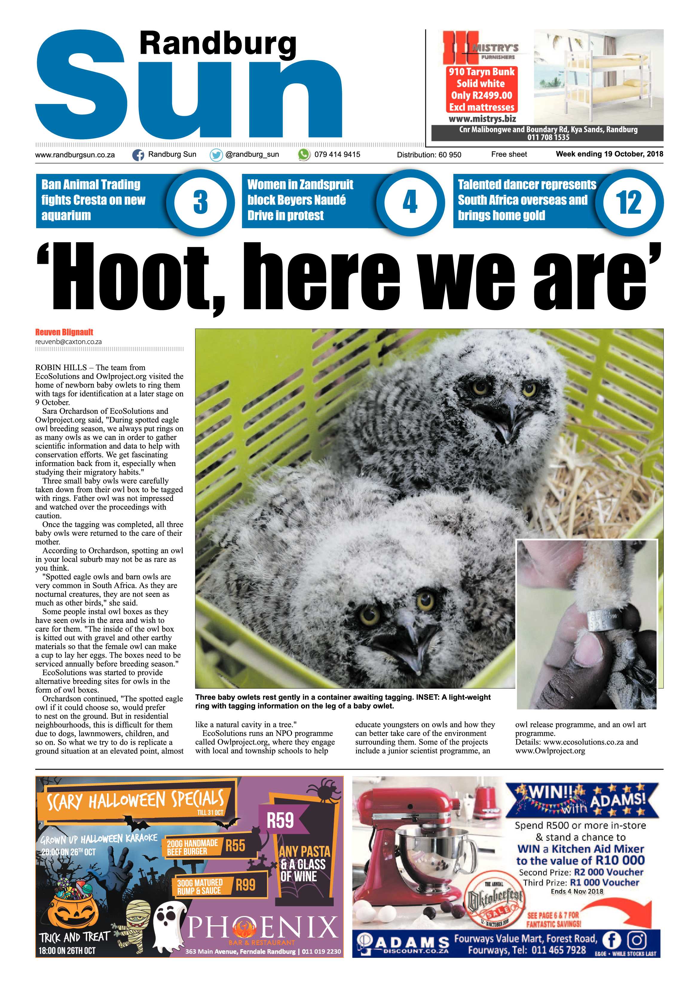 Randburg Sun 19 October 2018 page 1