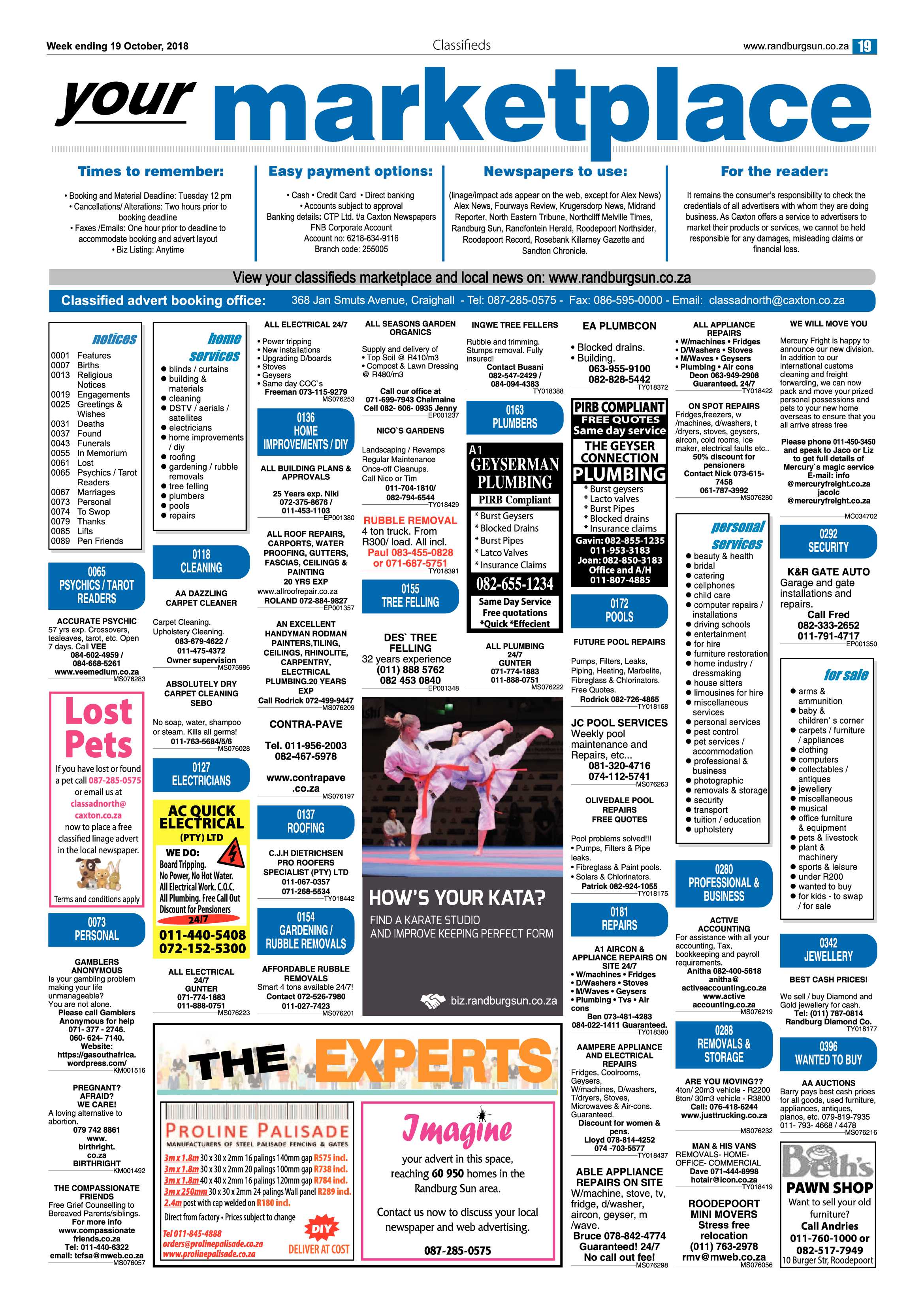 Randburg Sun 19 October 2018 page 19