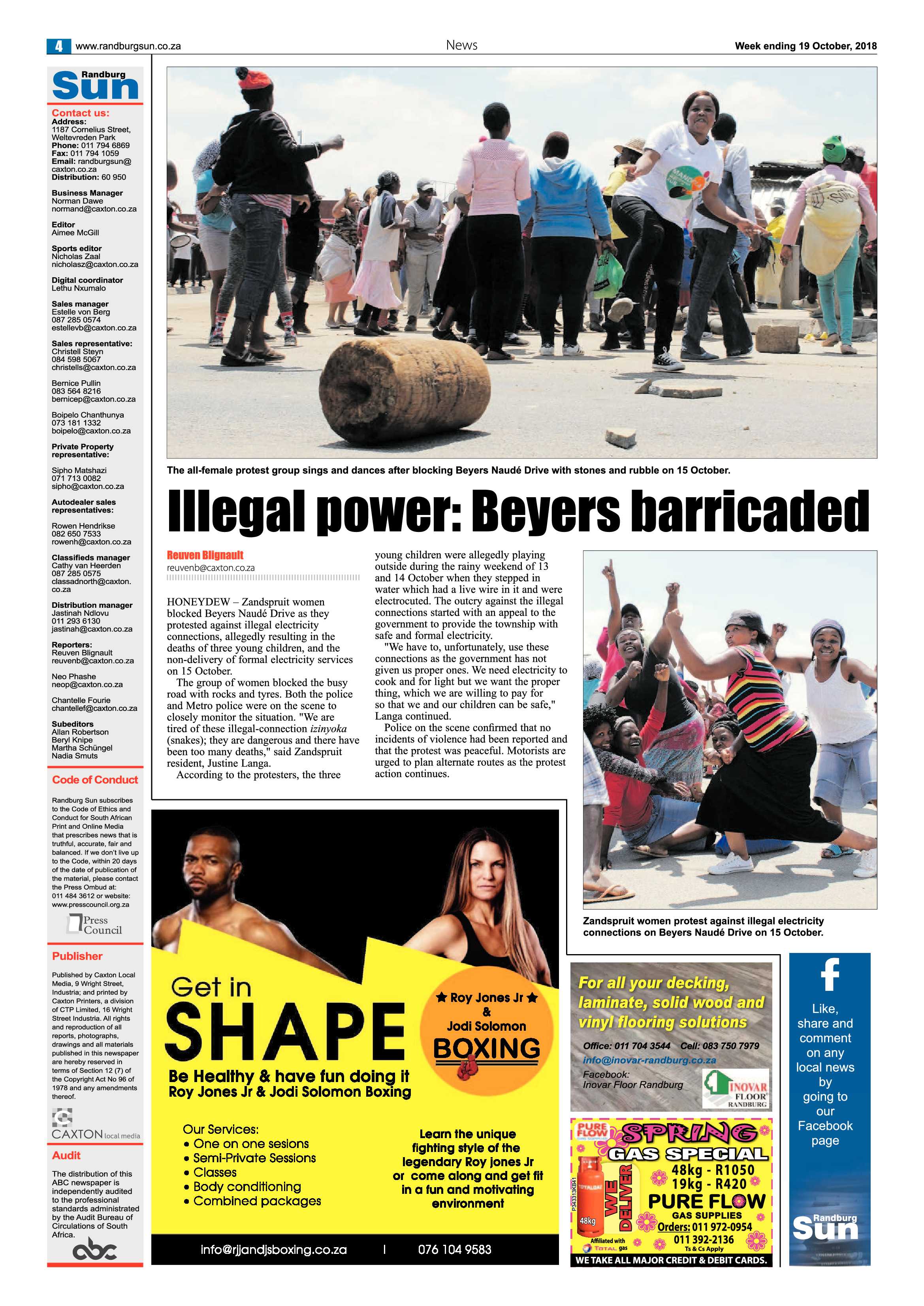 Randburg Sun 19 October 2018 page 4