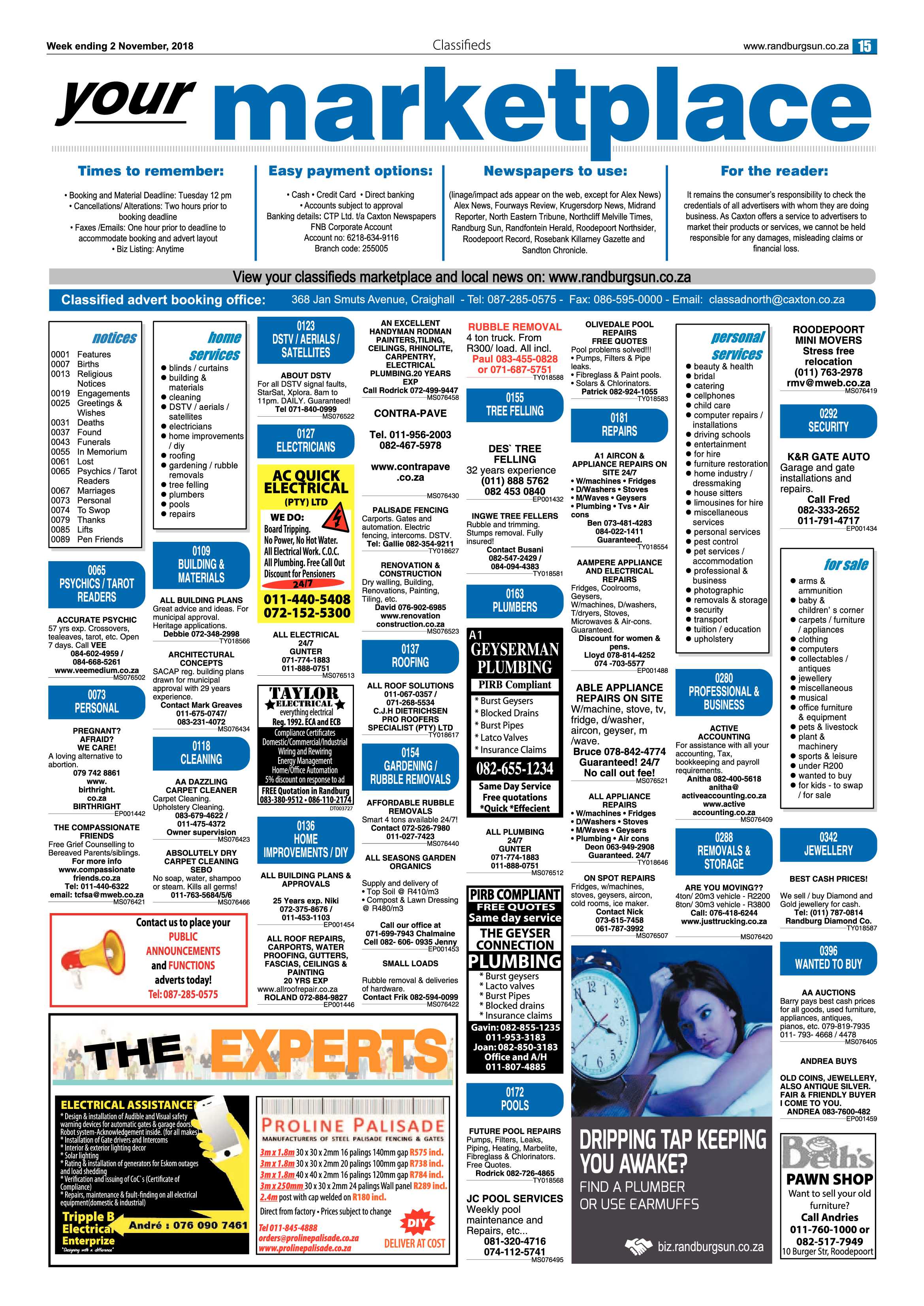 Randburg Sun 2 November 2018 page 15