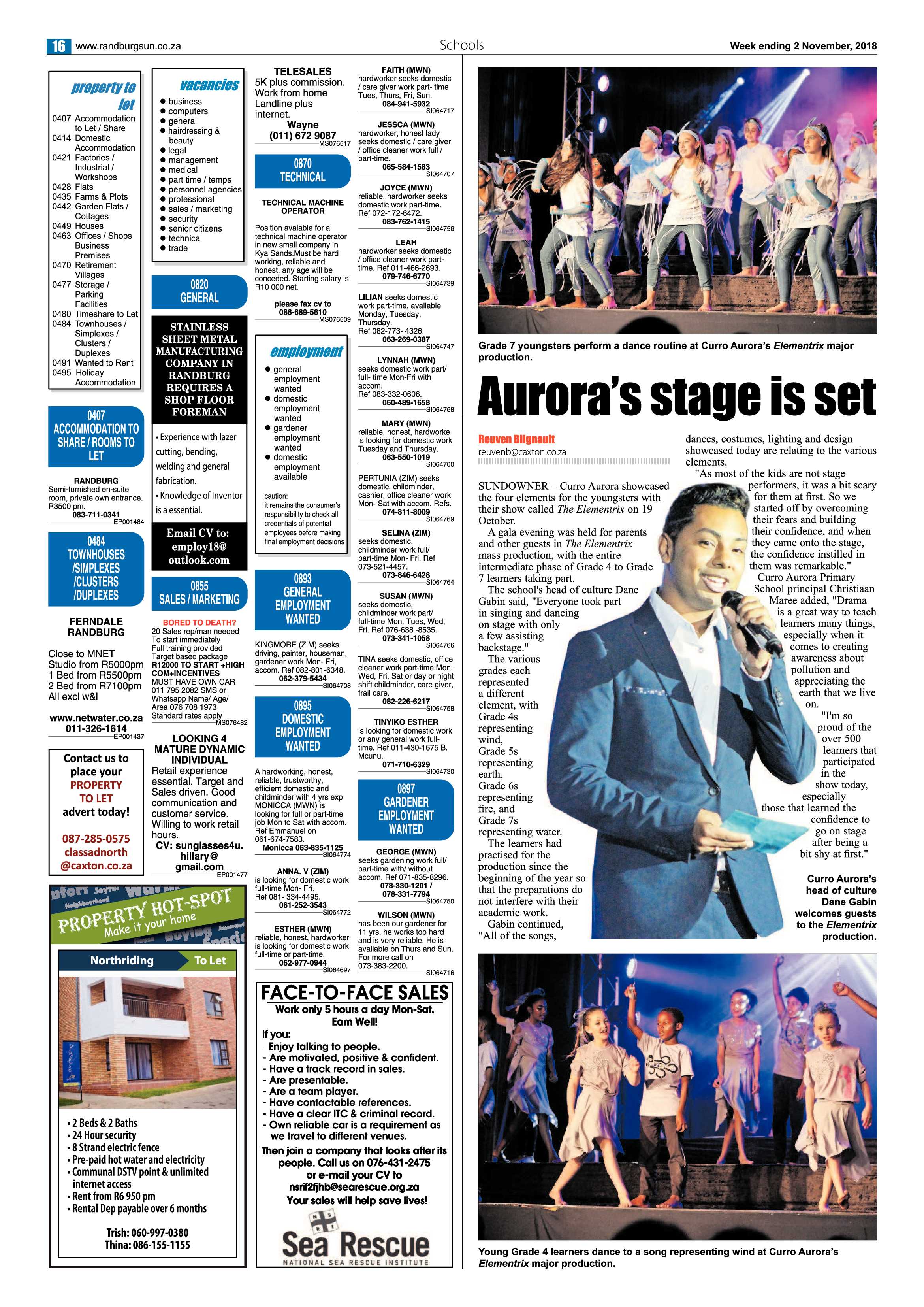 Randburg Sun 2 November 2018 page 16