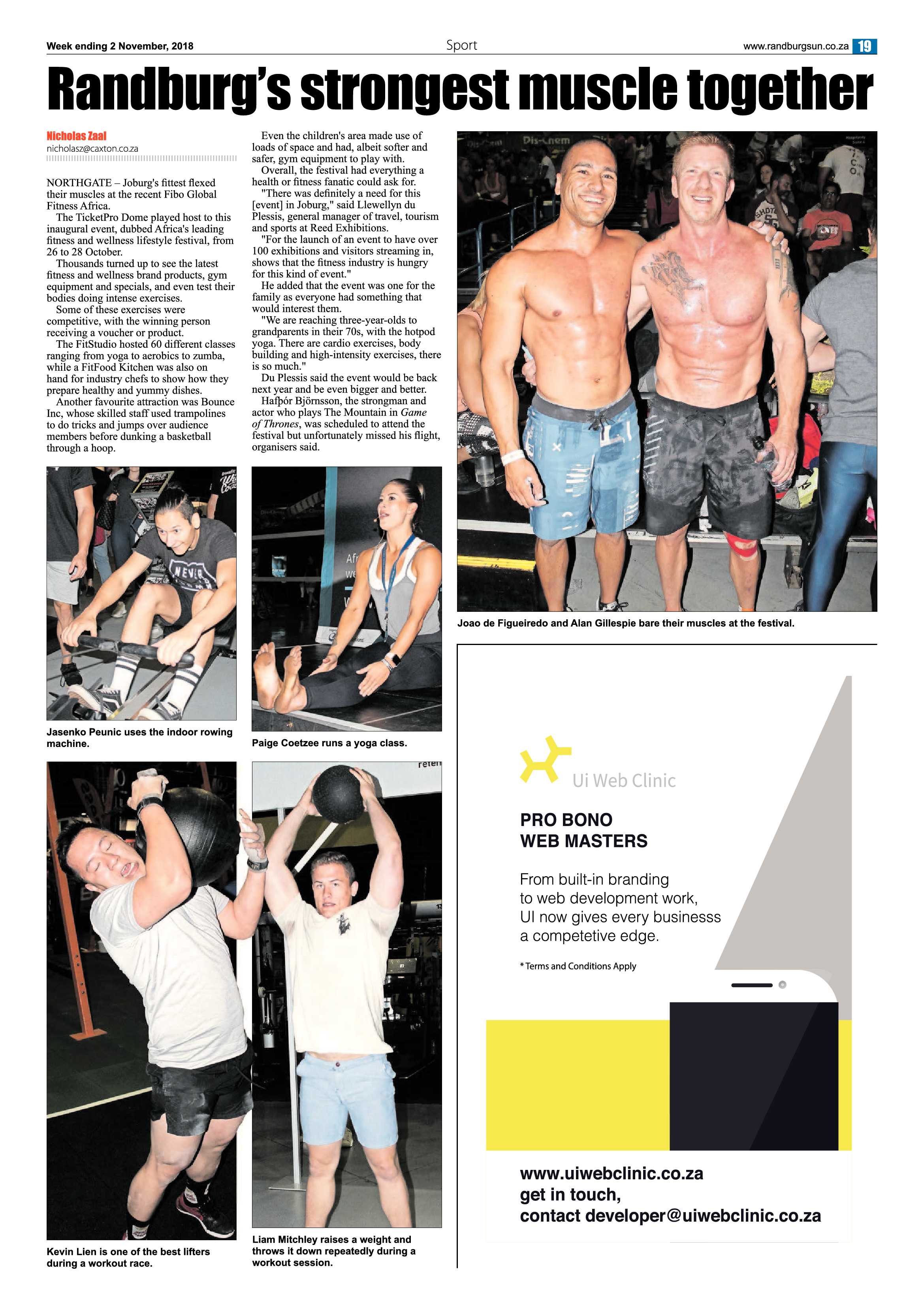 Randburg Sun 2 November 2018 page 19