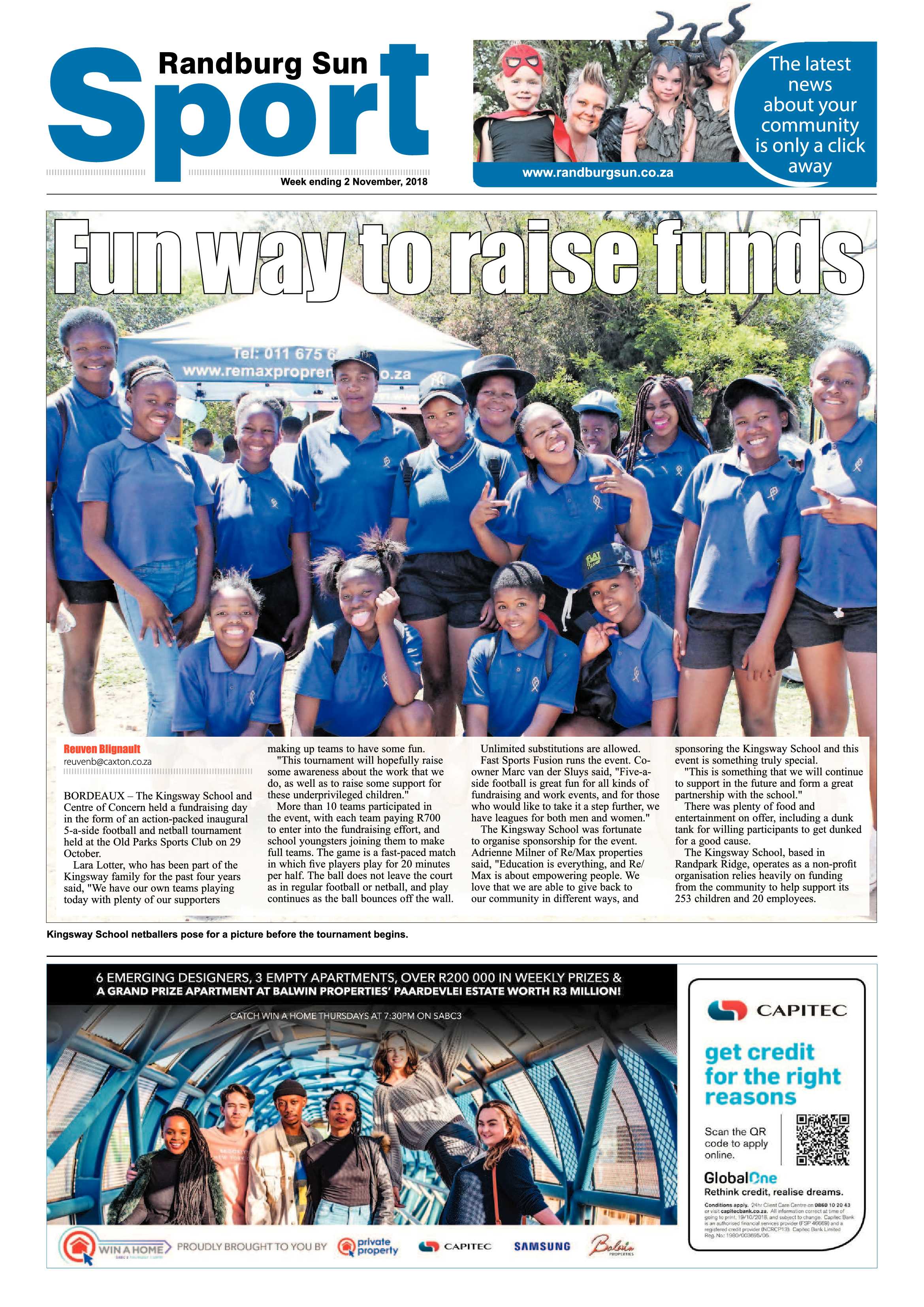 Randburg Sun 2 November 2018 page 20