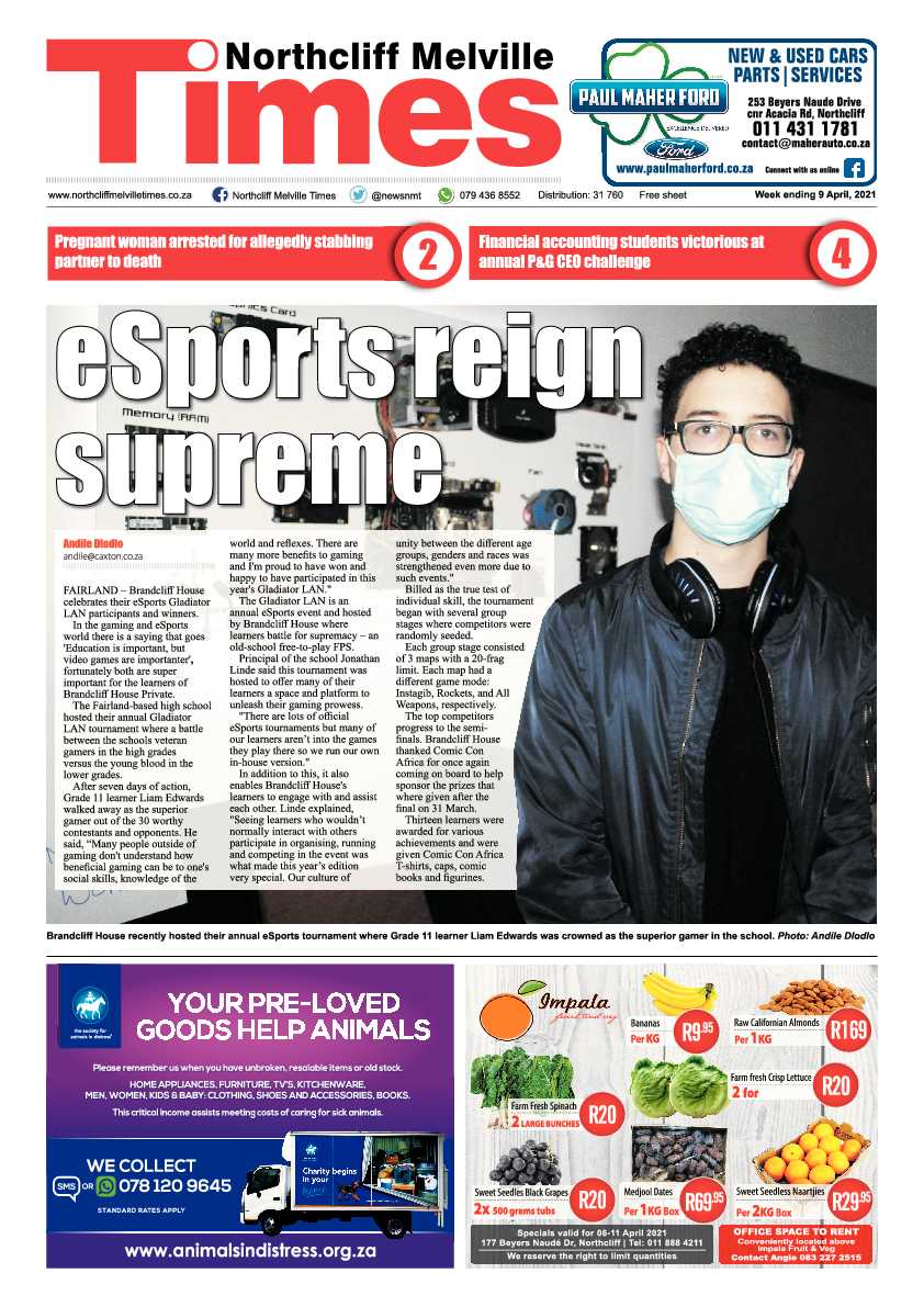 Northcliff Melville Times 09 April 2021 page 1
