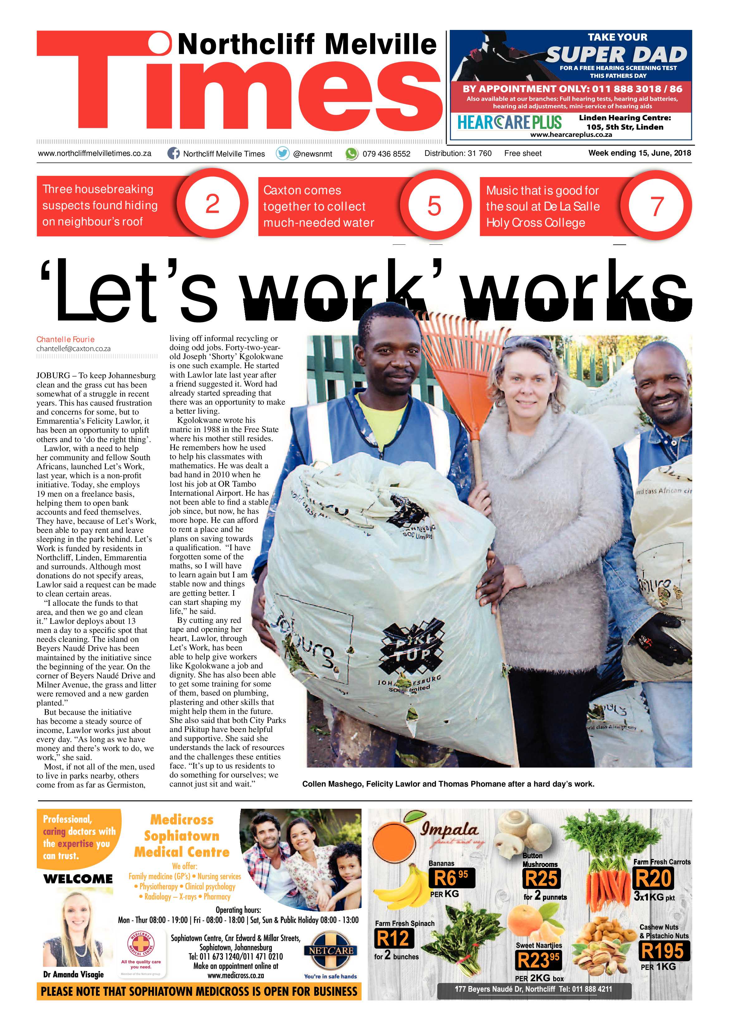 Northcliff Melville Times 15 June 2018 page 1