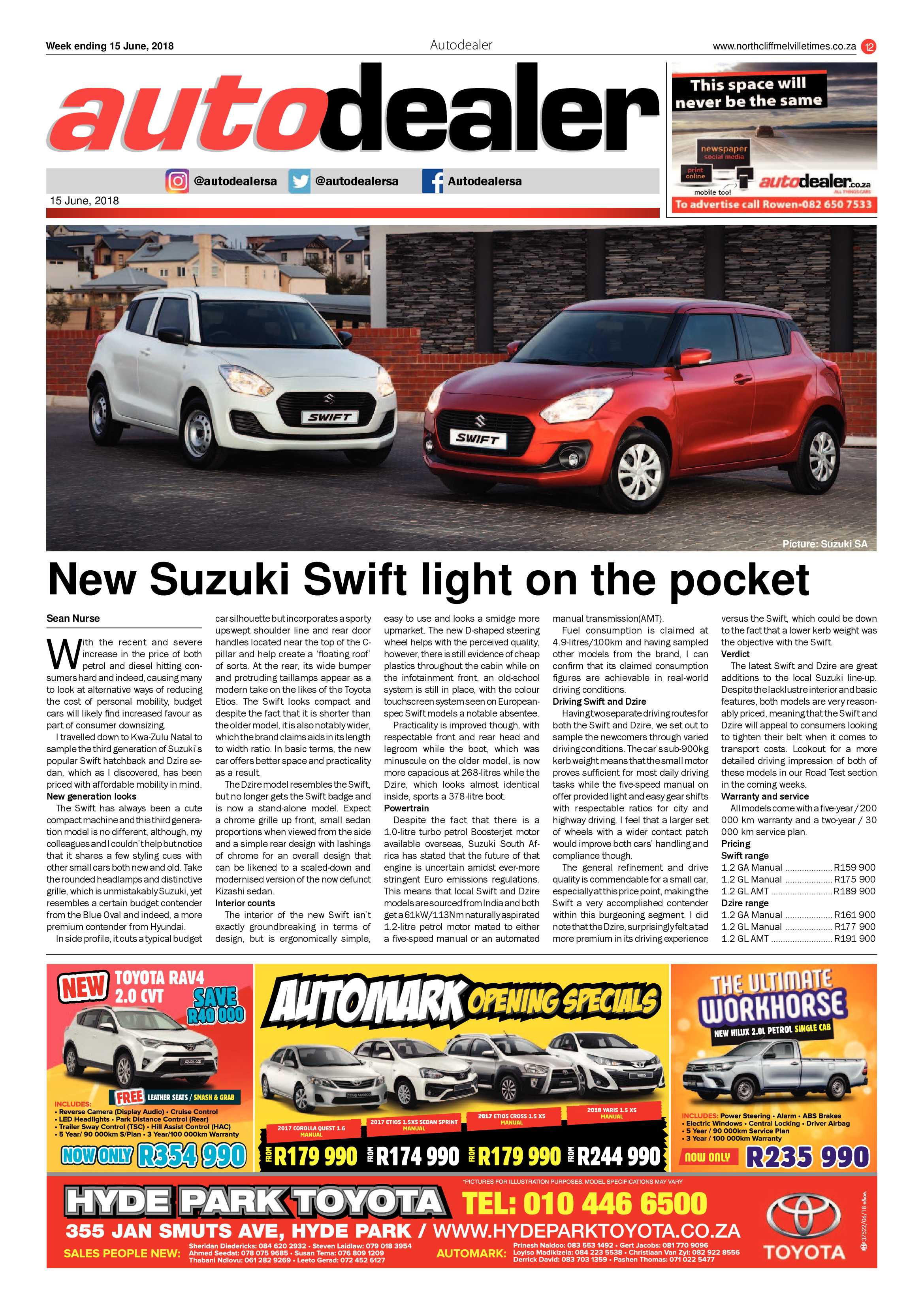Northcliff Melville Times 15 June 2018 page 12