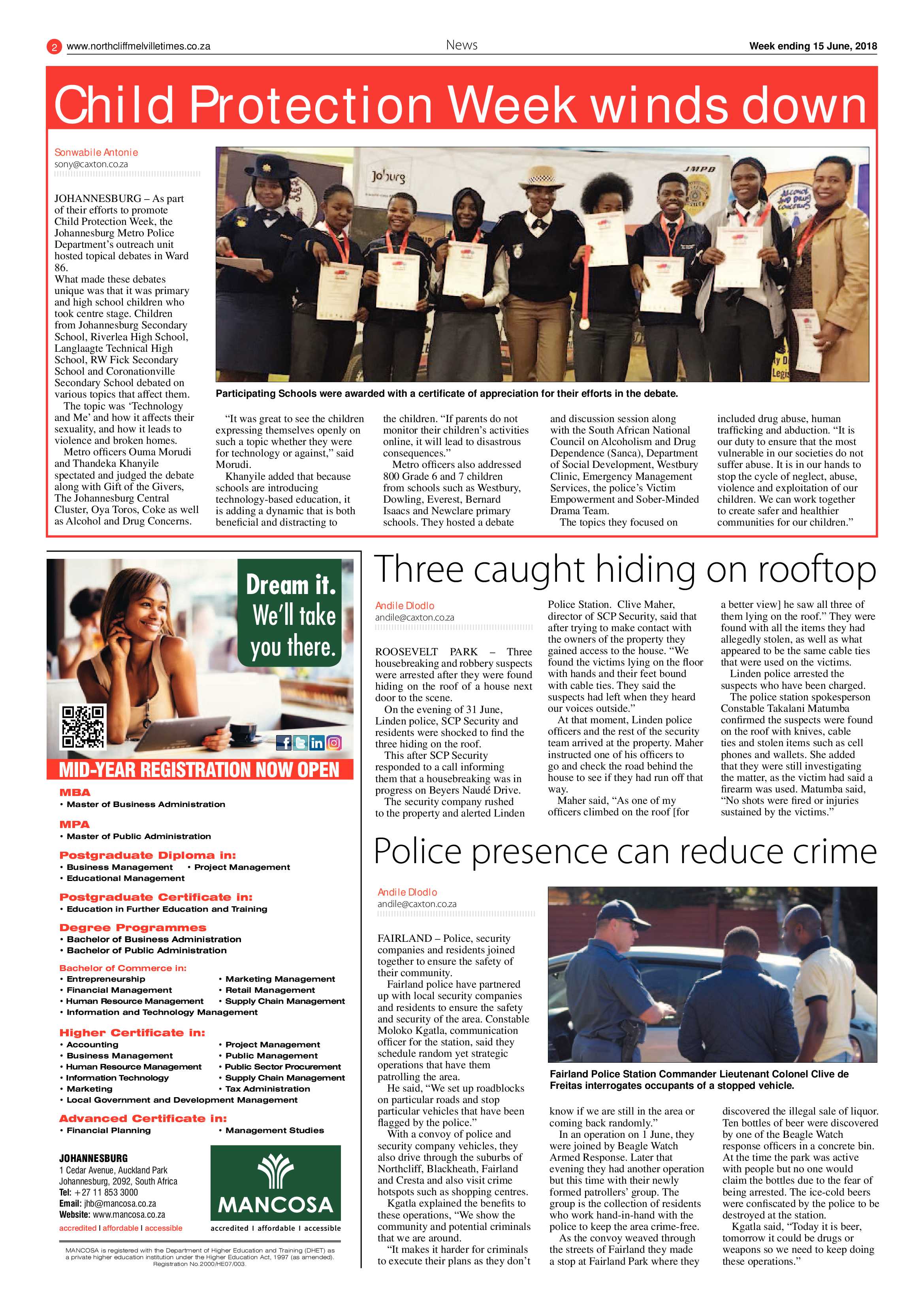 Northcliff Melville Times 15 June 2018 page 2