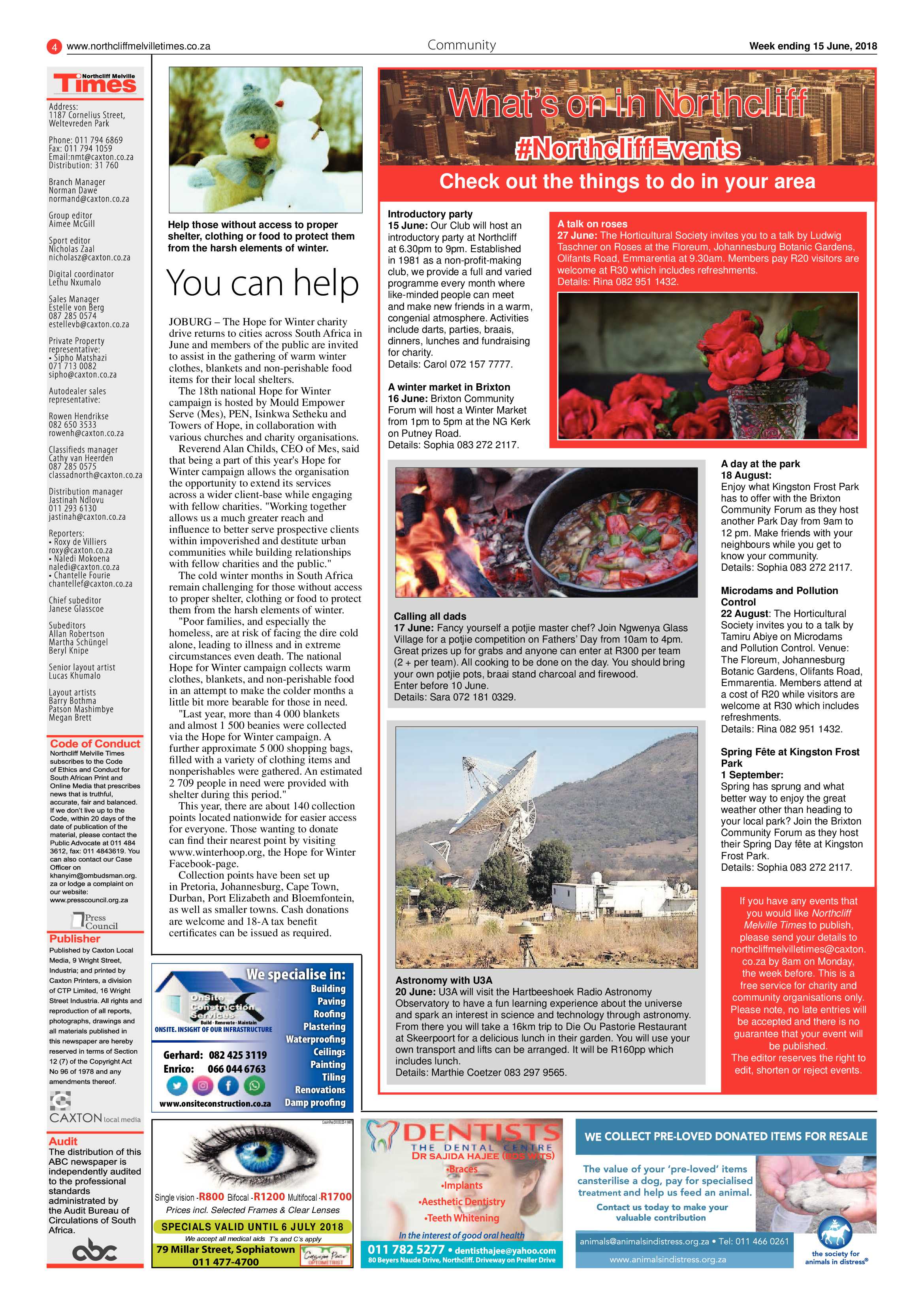 Northcliff Melville Times 15 June 2018 page 4